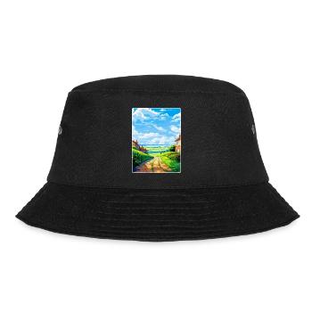 Rye England Uk Vintage Reise Poster Souvenir WPA - Bucket Hat - Schwarz - Vorne - Lela (165cm)