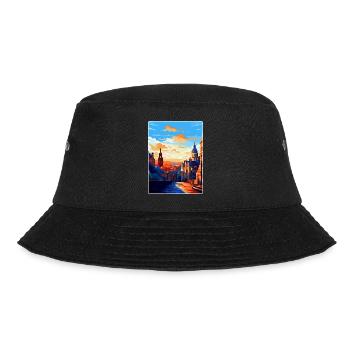 Edinburgh Schottland Großbritannien Reiseposter Souvenir WPA - Bucket Hat - Schwarz - Vorne - Lela (165cm)