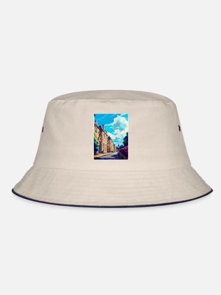 Chipping Norton England Uk Reiseposter Souvenir - Bucket Hat - Natur/Navy - Vorne