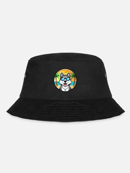 Husky Dog Drôle Dessin Animé Plage Lunettes De Soleil - Bob - noir