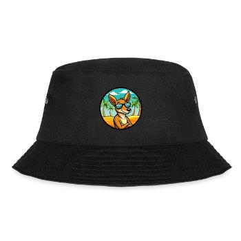 Känguru Lustige Cartoon Sommer Strand Sonnenbrille - Bucket Hat - Schwarz - Vorne - Lela (165cm)