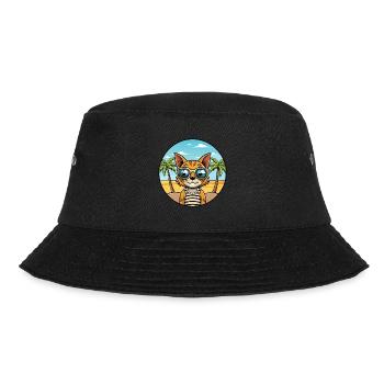 Ocicat Breed Cartoon Sonnenbrille Strand - Bucket Hat - Schwarz - Vorne - Lela (165cm)