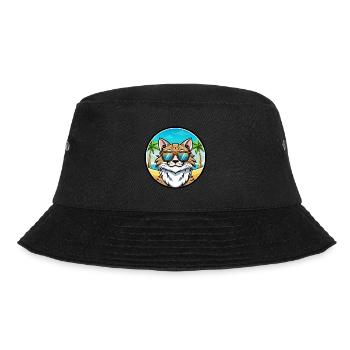 Maine Coon Cat Breed Cartoon Sunglasses Beach - Bucket Hat - black - Front - Lela (165cm)