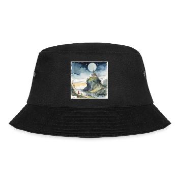 Vintage-Schloss-Traumlandschaft - Bucket Hat - Schwarz - Vorne - Lela (165cm)