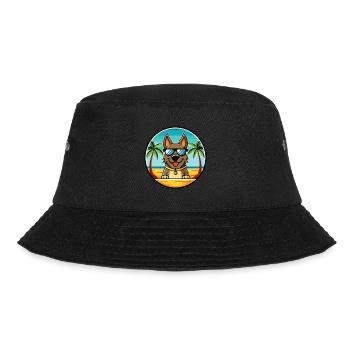 Deutsche Bracke Hunderasse Cartoon Sonnenbrille Strand - Bucket Hat - Schwarz - Vorne - Lela (165cm)