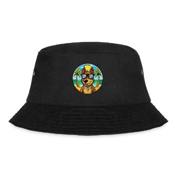 Deutscher Jagdterrier Hunderasse Cartoon Beach - Bucket Hat - Schwarz - Vorne - Lela (165cm)