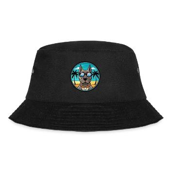 Deutsche Dogge Hunderasse Cartoon Sonnenbrille Strand - Bucket Hat - Schwarz - Vorne - Lela (165cm)