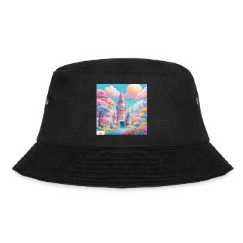 Pastel castle dreamscape - Bucket Hat - black - Front - Lela (165cm)