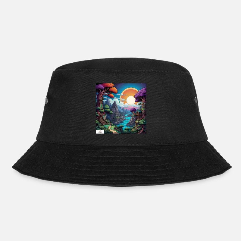 Comic world dreamscape - Bucket Hat - black