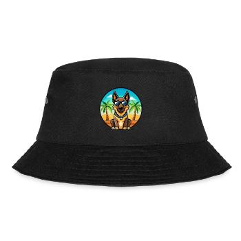 Belgian Malinois Dog Breed Cartoon Sunglass Beach - Bucket Hat - black - Front - Lela (165cm)