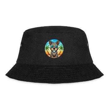Cesky Terrier Hunderasse Cartoon Sonnenbrille Strand - Bucket Hat - Schwarz - Vorne - Lela (165cm)
