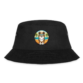 English Shepherd Dog Breed Cartoon Sunglass Beach - Bucket Hat - black - Front - Lela (165cm)