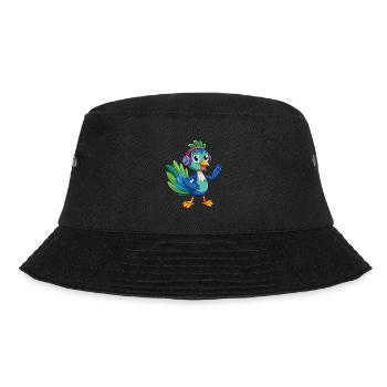 Peacock Funny Cartoon Character Headphone Music - Bucket Hat - black - Front - Lela (165cm)