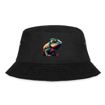 Chameleon Cartoon Character Colorful Pet Animal - Bucket Hat - black - Front - Lela (165cm)