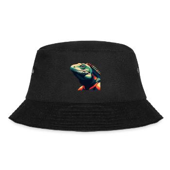Iguana Cartoon Character Colorful Pet Animal - Bucket Hat - black - Front - Lela (165cm)