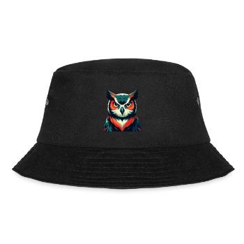Owl Cartoon Character Colorful Pet Animal - Bucket Hat - black - Front - Lela (165cm)