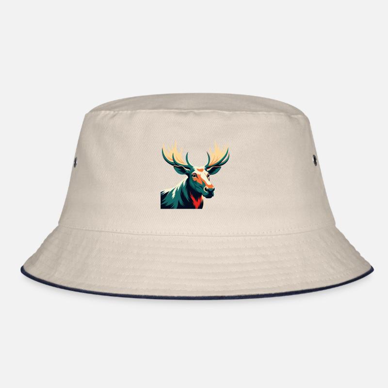 Elch Cartoon Figur Buntes Haustier Tier Bucket Hat