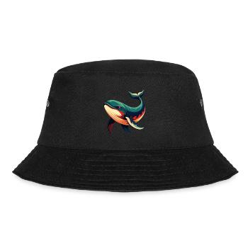 Whale Cartoon Character Colorful Pet Animal - Bucket Hat - black - Front - Lela (165cm)