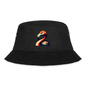 Flamingo Cartoon Character Colorful Pet Animal - Bucket Hat - black - Front - Lela (165cm)