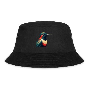 Kolibri Zeichentrickfigur Buntes Haustier Tier - Bucket Hat - Schwarz - Vorne - Lela (165cm)