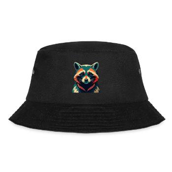 Raccoon Cartoon Character Colorful Pet Animal - Bucket Hat - black - Front - Lela (165cm)