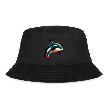 Orca Zeichentrickfigur Buntes Haustier Tier - Bucket Hat - Schwarz - Vorne - Lela (165cm)