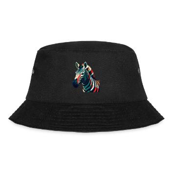 Zebra Cartoon Figur Buntes Haustier Tier - Bucket Hat - Schwarz - Vorne - Lela (165cm)