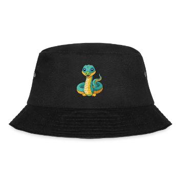 Anaconda Cute Mascot Cartoon Character Kawaii - Bucket Hat - black - Front - Lela (165cm)