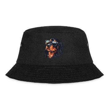 Gordon Setter, Hund, Sonnenbrille, Sommer - Bucket Hat - Schwarz - Vorne - Lela (165cm)