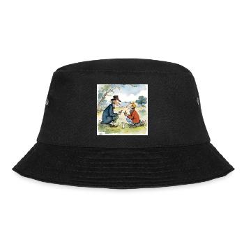Ältere Freunde zusammen - Bucket Hat - Schwarz - Vorne - Lela (165cm)