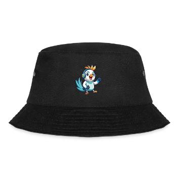 Cockatoo Funny Cartoon Character Headphone Music - Bucket Hat - black - Front - Lela (165cm)