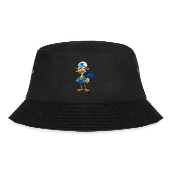 Emu Funny Cartoon Character Headphone Music - Bucket Hat - black - Front - Lela (165cm)