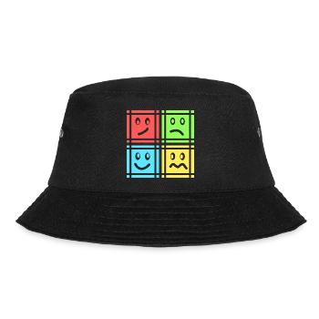 Geometrische Muster - Bucket Hat - Schwarz - Vorne - Lela (165cm)