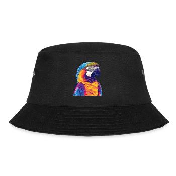 Papagei, vogel, tropisch, Sommer, geschenk - Bucket Hat - Schwarz - Vorne - Lela (165cm)