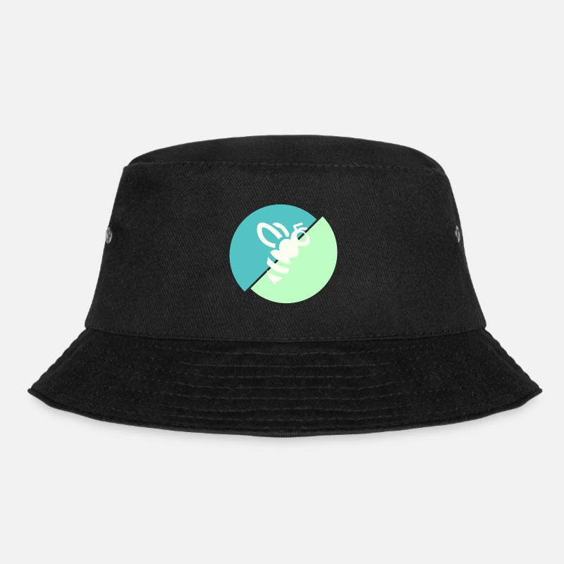 Pastellgrün Kontrastbiene - Bucket Hat - Schwarz