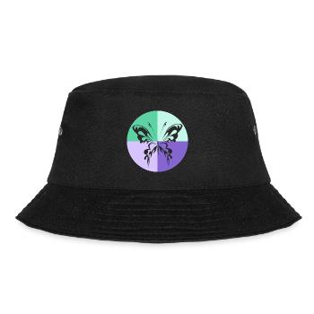 Butterfly Quartet Green Purple - Bucket Hat - black - Front - Lela (165cm)