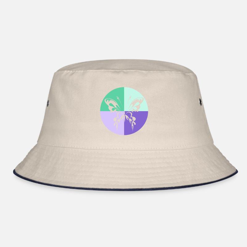 Butterfly Quartet Green Purple Bucket Hat