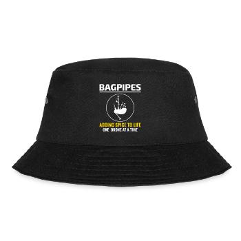 Dudelsackspieler Instrument Schottisch Schottland Musik - Bucket Hat - Schwarz - Vorne - Lela (165cm)