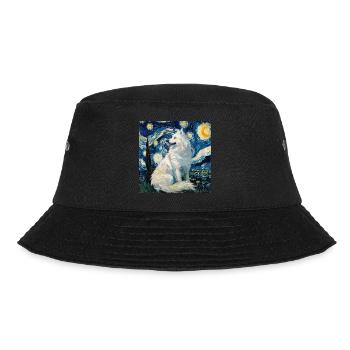 Samojede, Samoyed, Hund, geschenk, hundeliebhaber - Bucket Hat - Schwarz - Vorne - Lela (165cm)