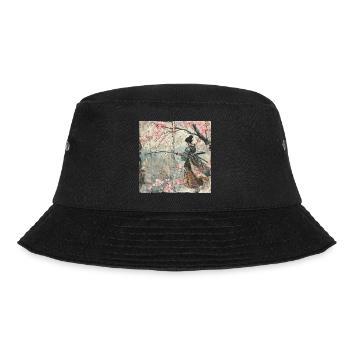 Japanisch, Samurai, Kirschblüte, Kunst, Ukiyo-E, s - Bucket Hat - Schwarz - Vorne - Lela (165cm)