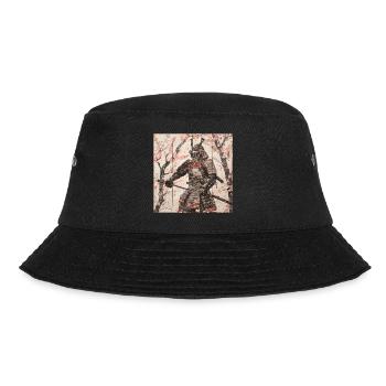 Japanisch, Samurai, Kirschblüte, Kunst, Ukiyo-E - Bucket Hat - Schwarz - Vorne - Lela (165cm)
