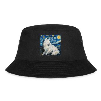 Samojede, Samoyed, Hund, geschenk, hundeliebhaber - Bucket Hat - Schwarz - Vorne - Lela (165cm)