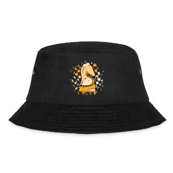 Schach Knight Farben Schachmuster Illustration - Bucket Hat - Schwarz - Vorne - Lela (165cm)