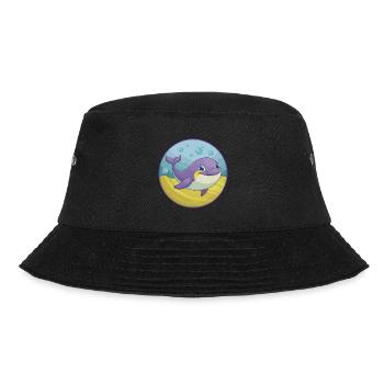 Wal Niedlich Kawaii Cartoon Clipart Tier Haustier - Bucket Hat - Schwarz - Vorne - Lela (165cm)