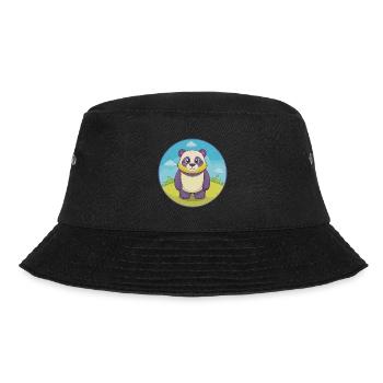 Panda Niedlich Kawaii Cartoon Clipart Tier Haustier - Bucket Hat - Schwarz - Vorne - Lela (165cm)