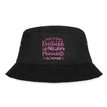 Cadeau Meilleure Mamounette - Cadeau Mamounette - Bob - noir - Devant - Lela (165cm)