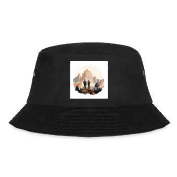Wanderer vor Alpenlandschaft - Bucket Hat - Schwarz - Vorne - Lela (165cm)