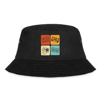 Oldschool costume with retro cassette - Bucket Hat - black - Front - Lela (165cm)