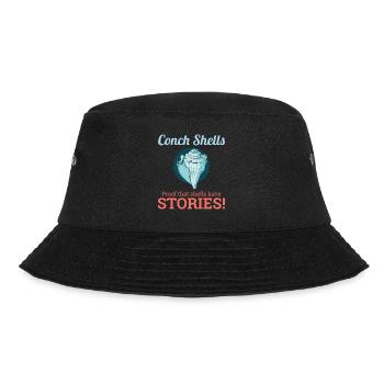 Conch Seashells Collector Beachcomber Sea Shell - Bucket Hat - black - Front - Lela (165cm)