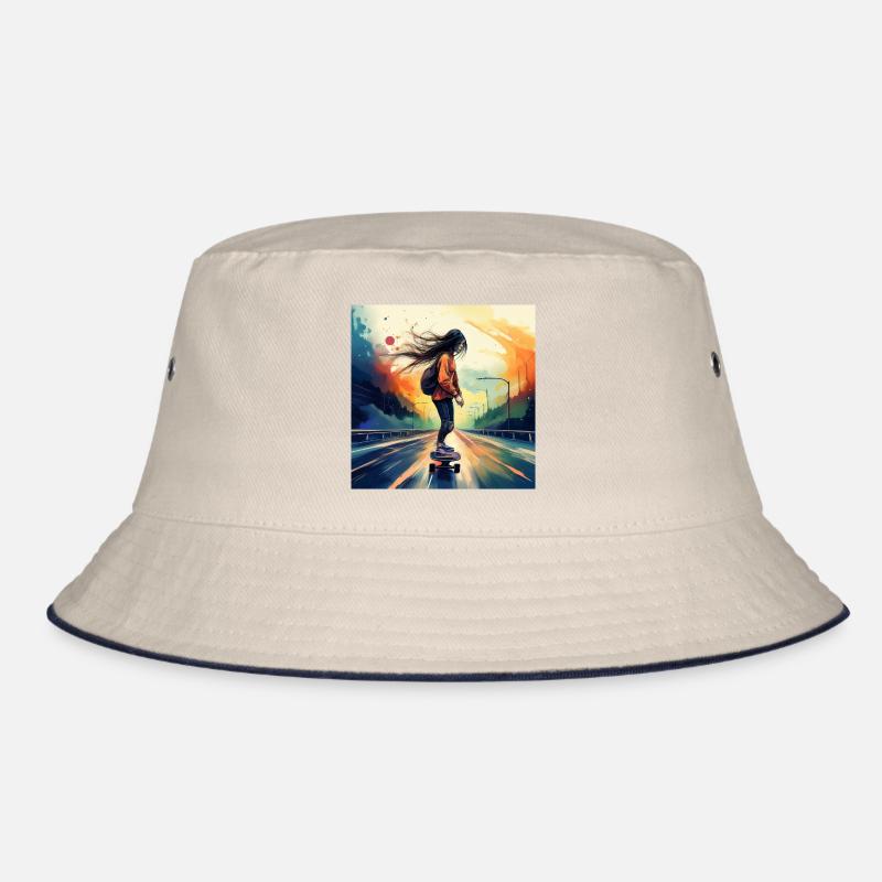 Skaters on the highway Bucket Hat